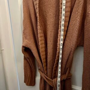 aerie Ribbed Knit Cardigan - Camel Brown